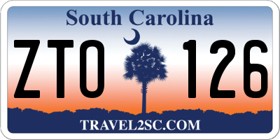 SC license plate ZTO126