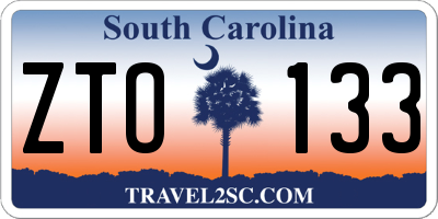 SC license plate ZTO133