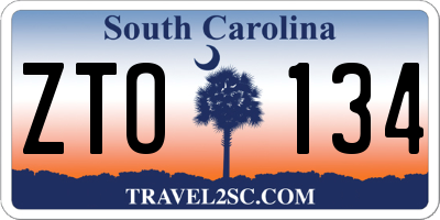 SC license plate ZTO134