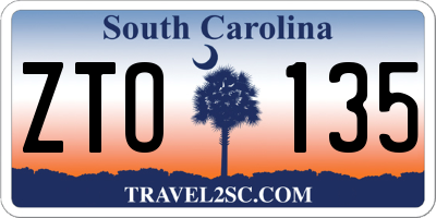 SC license plate ZTO135