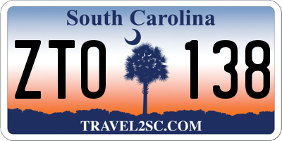 SC license plate ZTO138