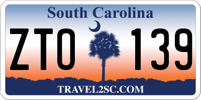 SC license plate ZTO139