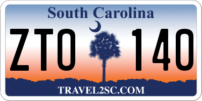 SC license plate ZTO140