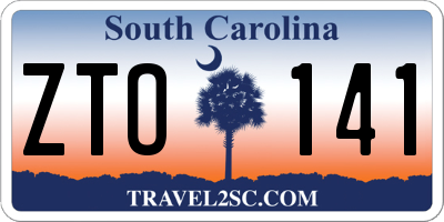SC license plate ZTO141