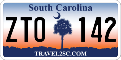SC license plate ZTO142