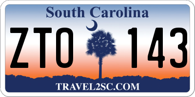 SC license plate ZTO143