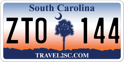 SC license plate ZTO144