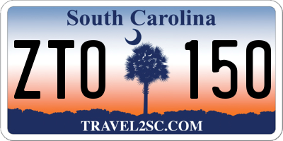 SC license plate ZTO150