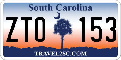 SC license plate ZTO153