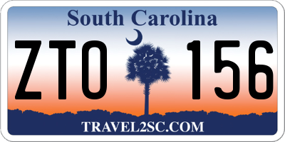 SC license plate ZTO156