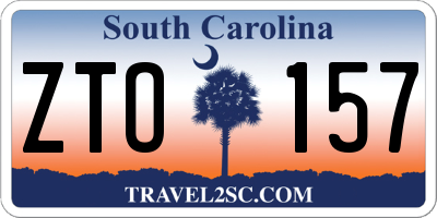 SC license plate ZTO157