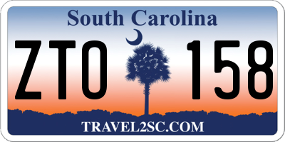 SC license plate ZTO158