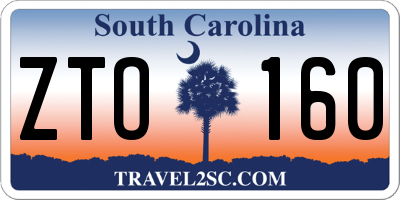 SC license plate ZTO160