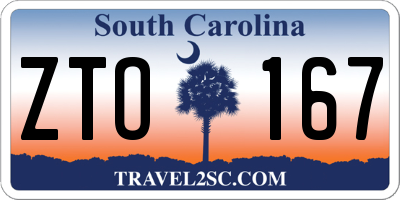 SC license plate ZTO167