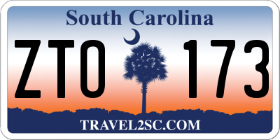 SC license plate ZTO173