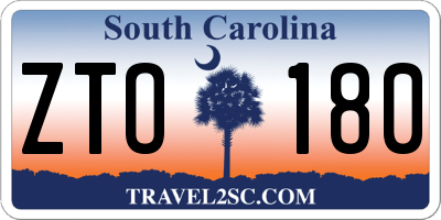 SC license plate ZTO180