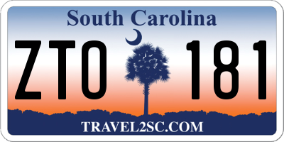 SC license plate ZTO181