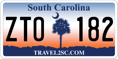 SC license plate ZTO182
