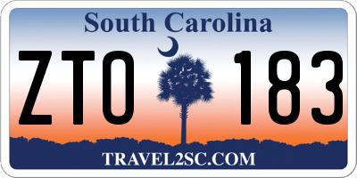 SC license plate ZTO183