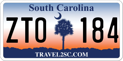 SC license plate ZTO184