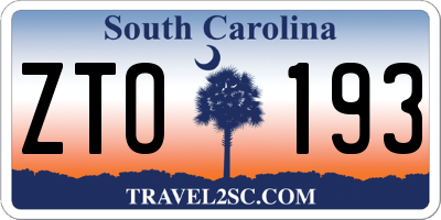 SC license plate ZTO193