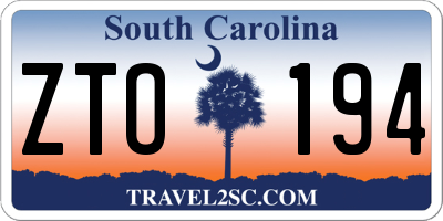 SC license plate ZTO194
