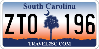 SC license plate ZTO196