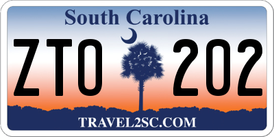 SC license plate ZTO202