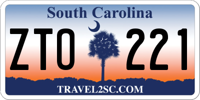 SC license plate ZTO221