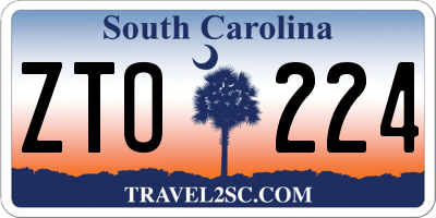 SC license plate ZTO224