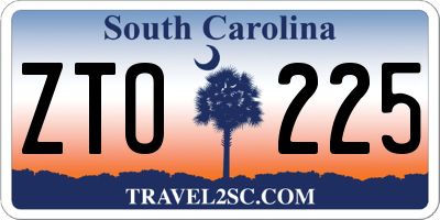 SC license plate ZTO225