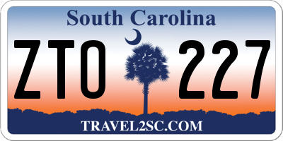 SC license plate ZTO227