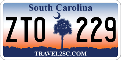 SC license plate ZTO229
