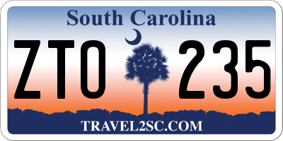 SC license plate ZTO235