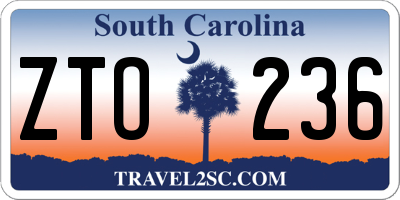 SC license plate ZTO236