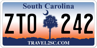 SC license plate ZTO242