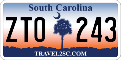 SC license plate ZTO243
