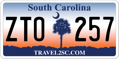 SC license plate ZTO257
