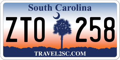 SC license plate ZTO258