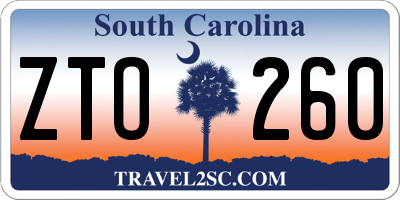 SC license plate ZTO260