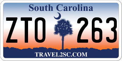 SC license plate ZTO263