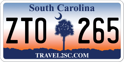 SC license plate ZTO265