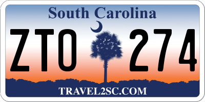 SC license plate ZTO274