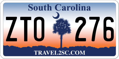 SC license plate ZTO276