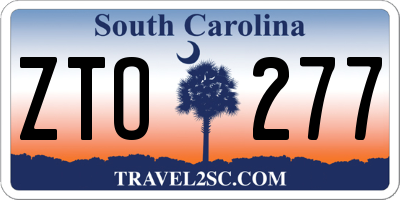 SC license plate ZTO277