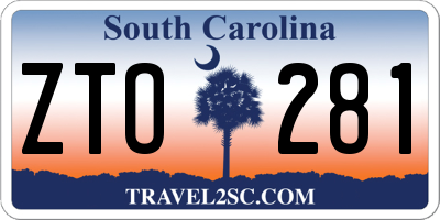 SC license plate ZTO281