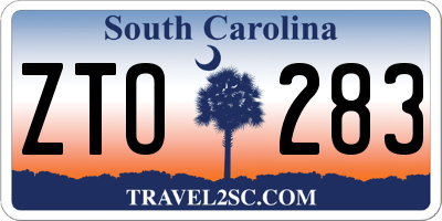 SC license plate ZTO283