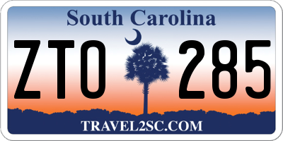 SC license plate ZTO285