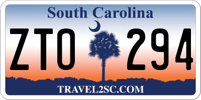 SC license plate ZTO294