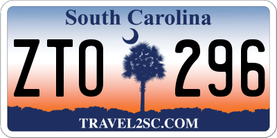 SC license plate ZTO296